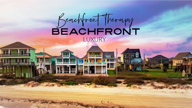 Beachfront houses with balconies and a view of the beach. - New! Beachfront*Spectacular Views*4 bdrm House*Sleeps 14 (Crystal Beach)