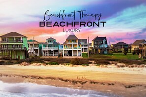 Beachfront houses with balconies and a view of the beach. - New! Beachfront*Spectacular Views*4 bdrm House*Sleeps 14 (Crystal Beach)