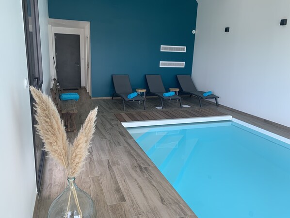 Indoor pool, a heated pool