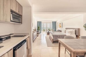 Fridge, microwave, stovetop, coffee/tea maker - Studio for two w/ocean view at Punta Palmera Gc5 (Punta Cana)