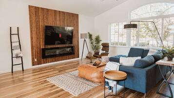 TV, fireplace, table tennis