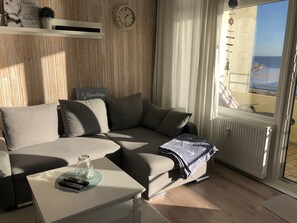 Fernseher, DVD-Player, Bücher, Musikbibliothek