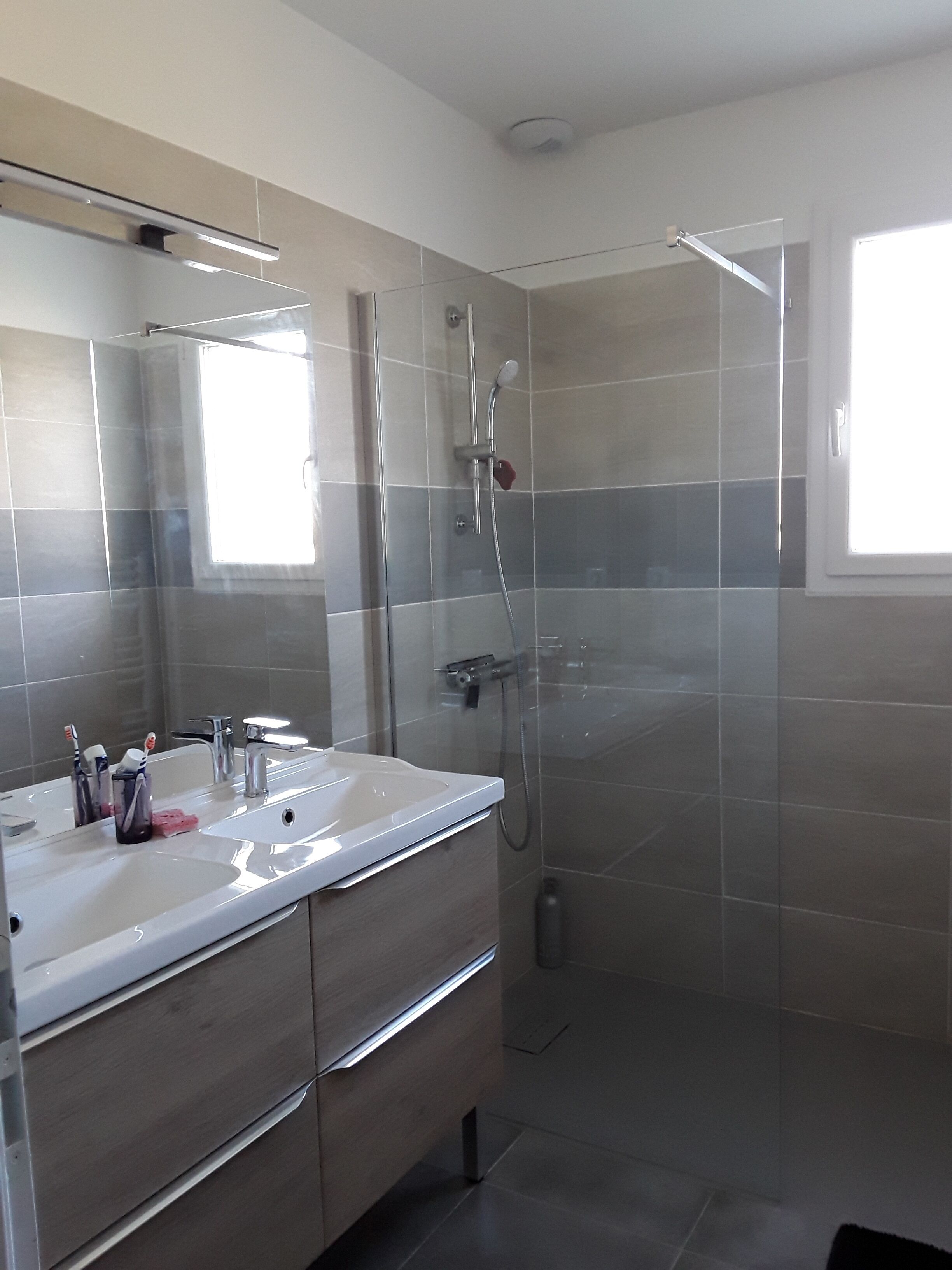 Shower, hair dryer