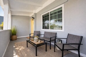 Terrace/patio - A cozy, private Pasadena home offering comfort, fast Wi-Fi, and a prime location just minutes from the Rose Bowl and Old Town. (Pasadena)