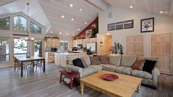 TV, fireplace, DVD player, books