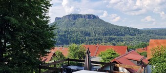 Vacation in nature - view of the Elbe Sandstone Mountains in Saxon Switzerland