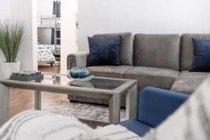 Smart TV, fireplace, table tennis, books