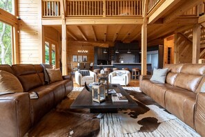 TV, fireplace, stereo - Bear Vista Trail | 4 - Story Mountain Estate | Hot Tub, Game Room, Theatre (Waynesville)