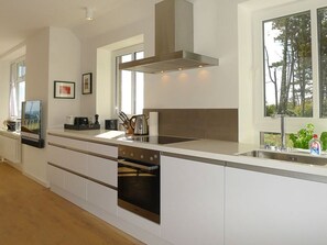 Fridge, oven, dishwasher, coffee/tea maker