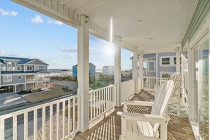 Terrace/patio - Ocean Views and Fenced Backyard Oasis with Pool. Crasea (Oak Island)