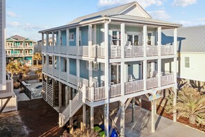 Exterior - Ocean Views and Fenced Backyard Oasis with Pool. Crasea (Oak Island)