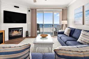 Smart TV, fireplace, DVD player, video library