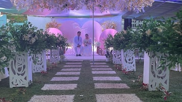 Outdoor banquet area