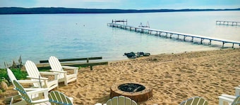 Crystal Lake Hillside with Private Sandy Beach and Hot Tub!
