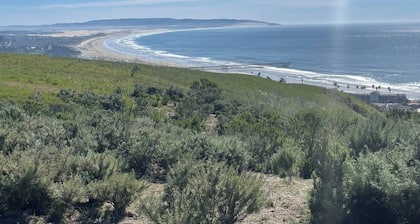 Hillside view with hot tub