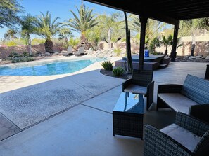 Piscine extérieure, piscine chauffée