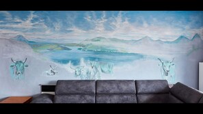 Apartment, 3 Bedrooms, Smoking, Balcony | Living area | Books - Cozy Apartment With Lake View for 6 Guests (Emmetten)