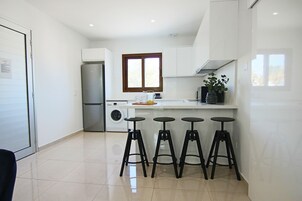 Luxury Apartment | Private kitchen | Fridge, coffee/tea maker