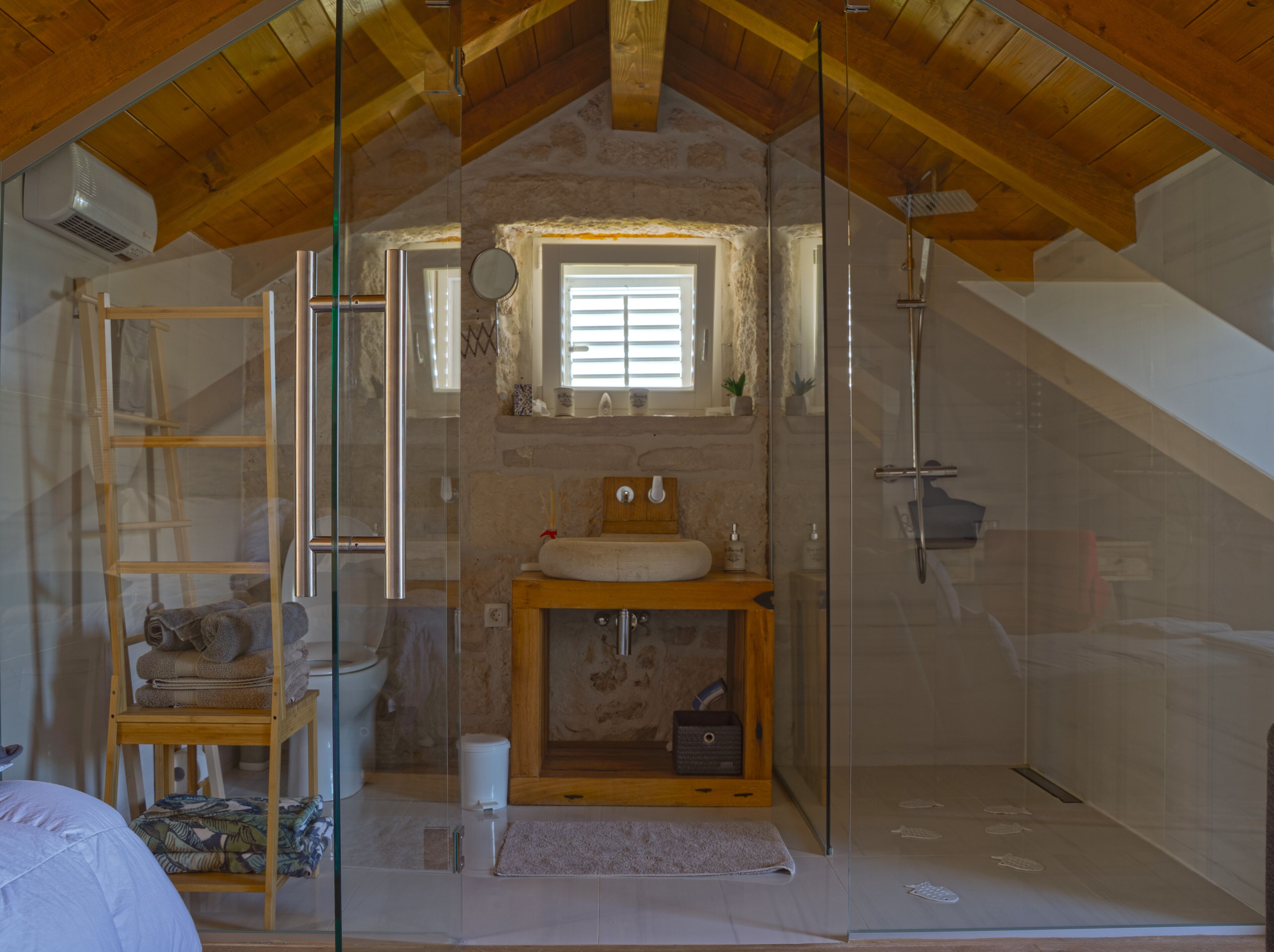 Chambre Double Deluxe, vue mer, en front de plage | Salle de bain
