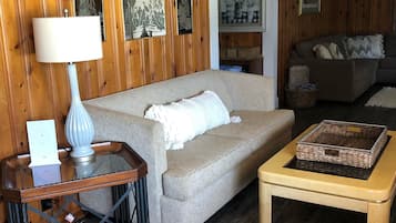 Smart TV, DVD player, video library, stereo