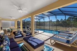 Outdoor pool, a heated pool - Emerald Oasis, 5*, pool/spa, water view, game room, gated, 3 Miles to Disney! (Kissimmee)