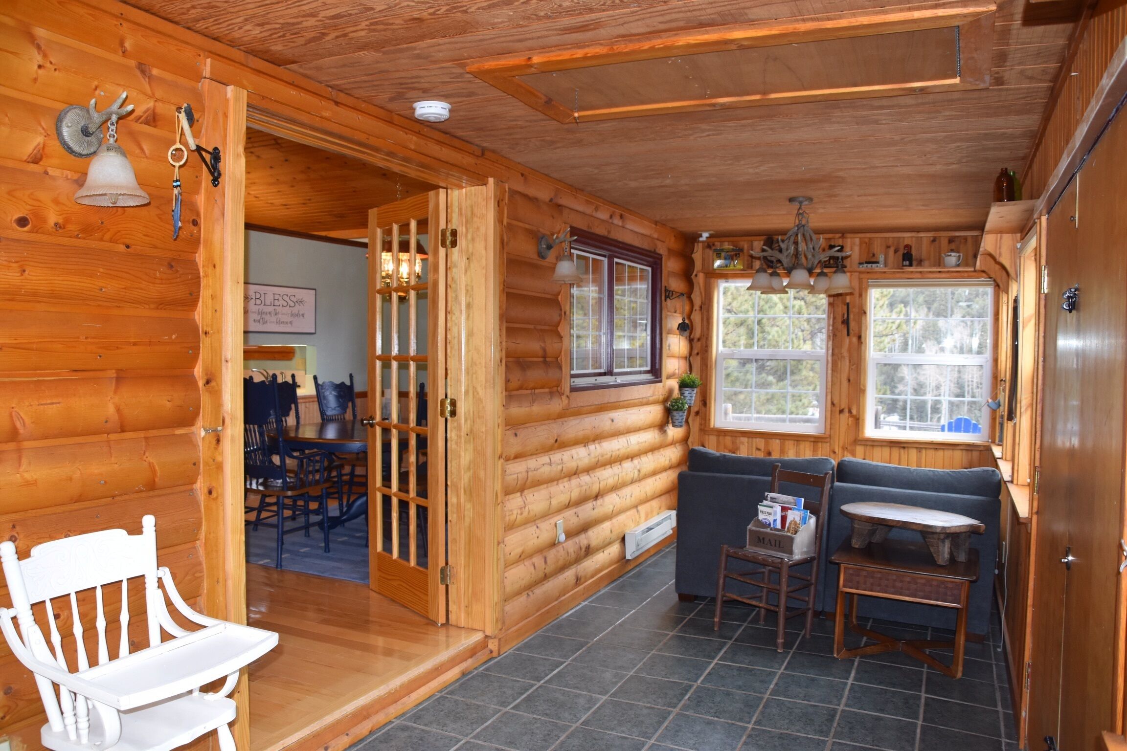 Sunroom is heated.