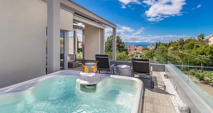 Modern villa MODERNA with heated pool, hot tub and sauna