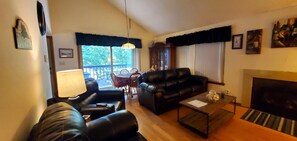 LCD TV, fireplace