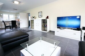 TV, DVD player, stereo