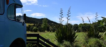 Evi the school bus at Oromahoe Downs Farm