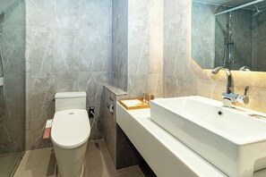 Free toiletries, hair dryer, slippers, towels