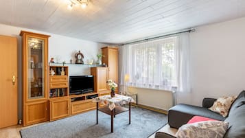 TV, DVD player, stereo