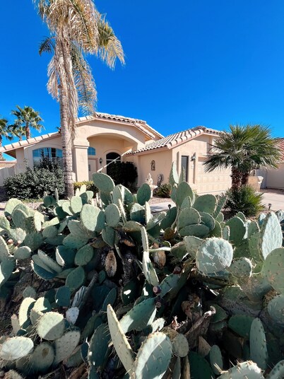 ☀️🌵Tropical Desert Oasis. HEATED Pool & Spa no charge. Private, large yard 🌴🏜