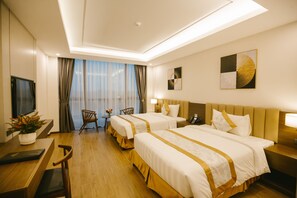Deluxe Room, 2 Double Beds, Garden View - Songlam Waterfront Hotel - 藍江酒店 (Nghi Xuân)