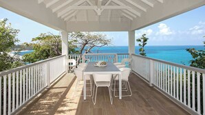Outdoor dining - Le Caprice – Iconic Clifftop Estate Above Baie Rouge, Terres Basses (Lowlands)