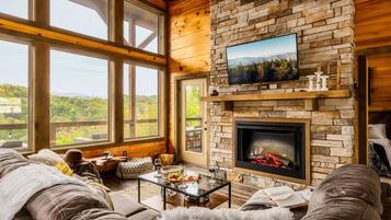 Smart TV, fireplace, video games, foosball