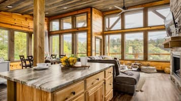 Smart TV, fireplace, video games, foosball