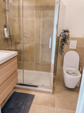 Regadera, amenidades de baño ecológicas, secadora de cabello, toallas
