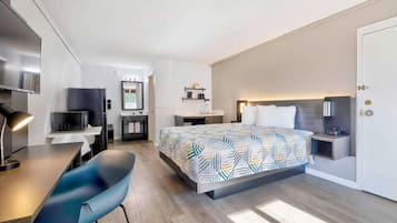 Individually furnished, desk, laptop workspace, blackout drapes