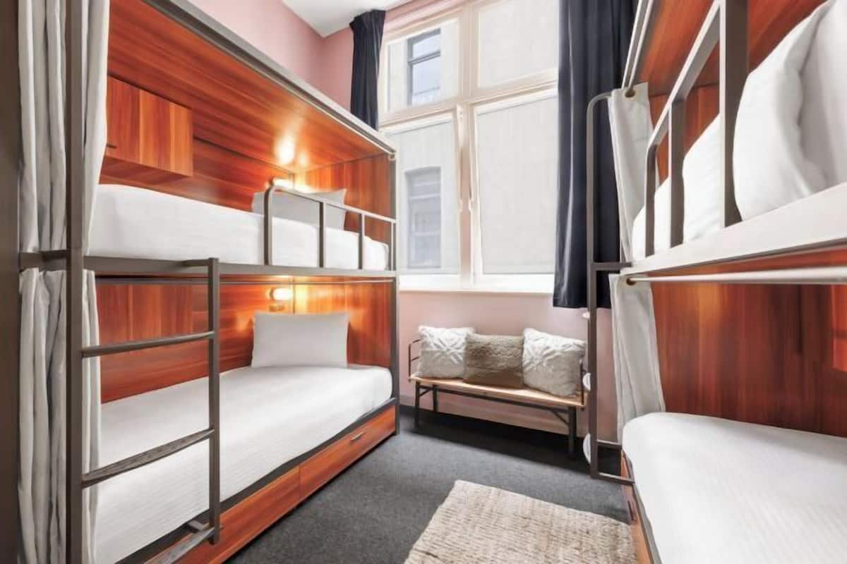 1 bedroom, blackout drapes, soundproofing, bed sheets