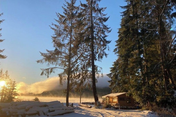 guest cabin in winter