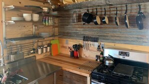 Coffee/tea maker, fridge, oven, stovetop - Yurt at Scrappy Duck Farm, Yurt at Scrappy Duck Farm (Mancos)
