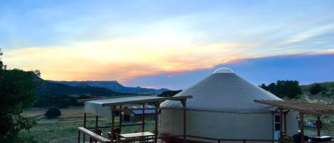 Sunset view with deck and bbq space