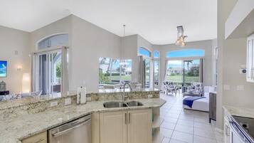House, Multiple Beds (Spectacular waterfront home with pool) | Private kitchen