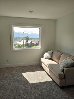 TV connectée, cheminée, lecteur de DVD, écrans d'ordinateur