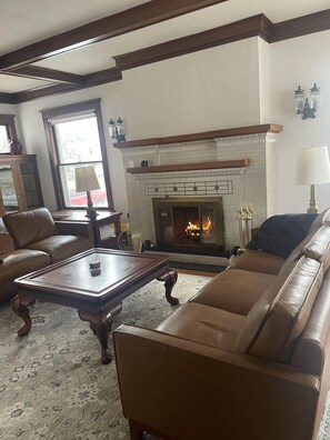 Smart TV, fireplace, video games, foosball