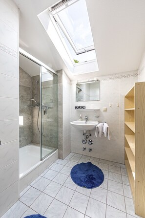 Ducha, secador de pelo, toallas