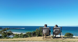 Beach nearby, sun loungers