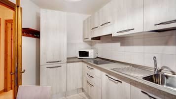 Kühlschrank, Mikrowelle, Herdplatte, Geschirrspüler