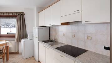 Kühlschrank, Mikrowelle, Herdplatte, Geschirrspüler
